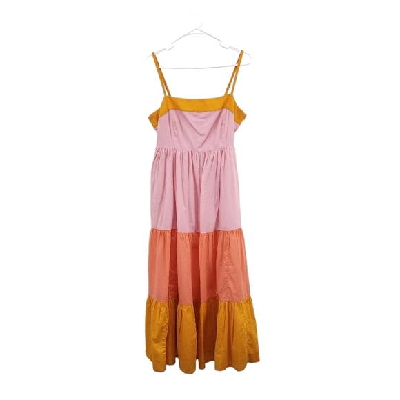 J. Crew Pink and Orange Tiered Maxi Sundress - Picture 2 of 6